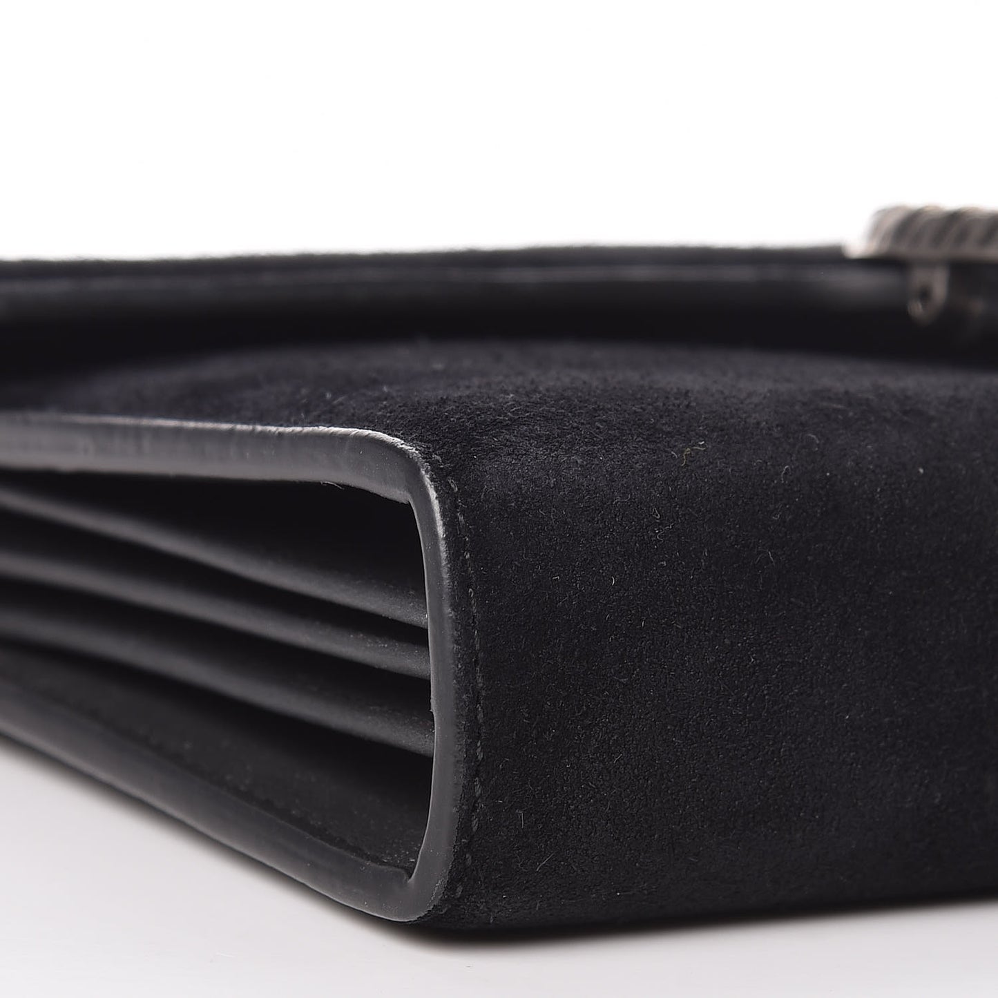 Suede Mini Dionysus Chain Wallet Black