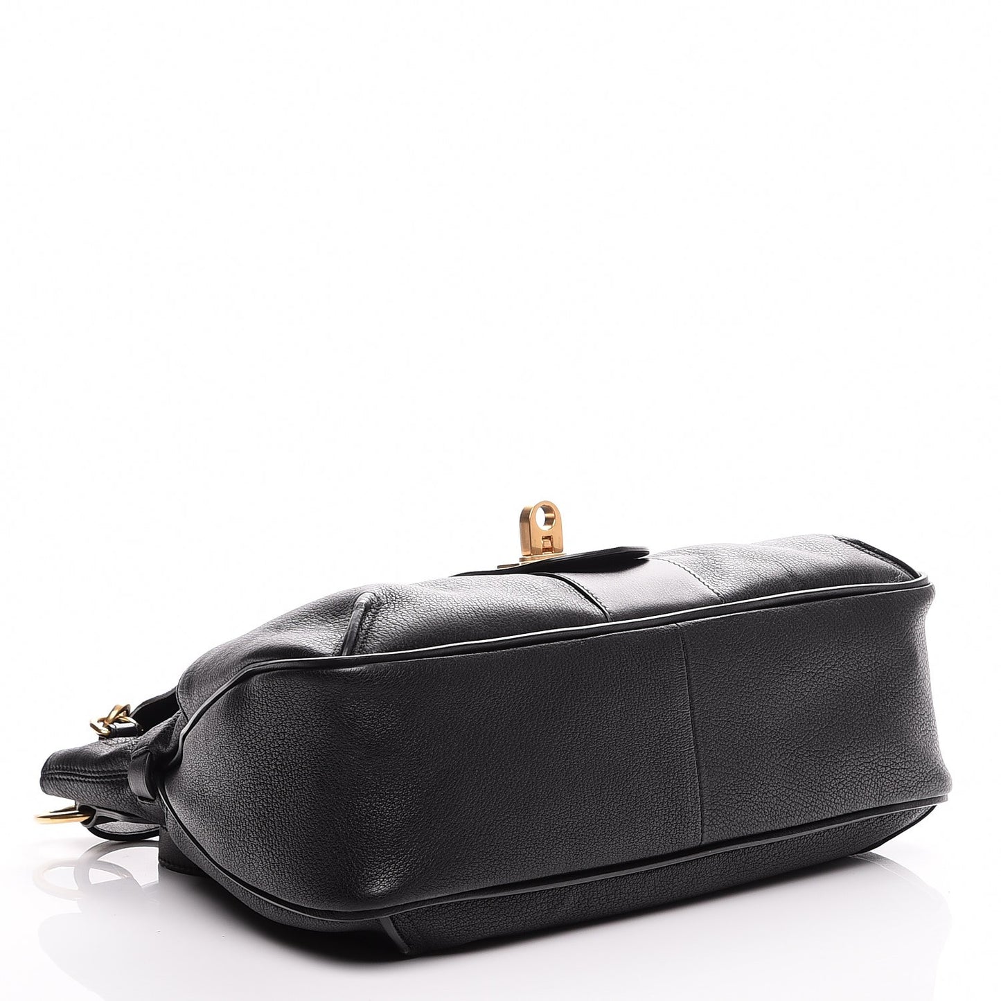 Grained Lambskin Calfskin Medium Lexa Shoulder Bag Black