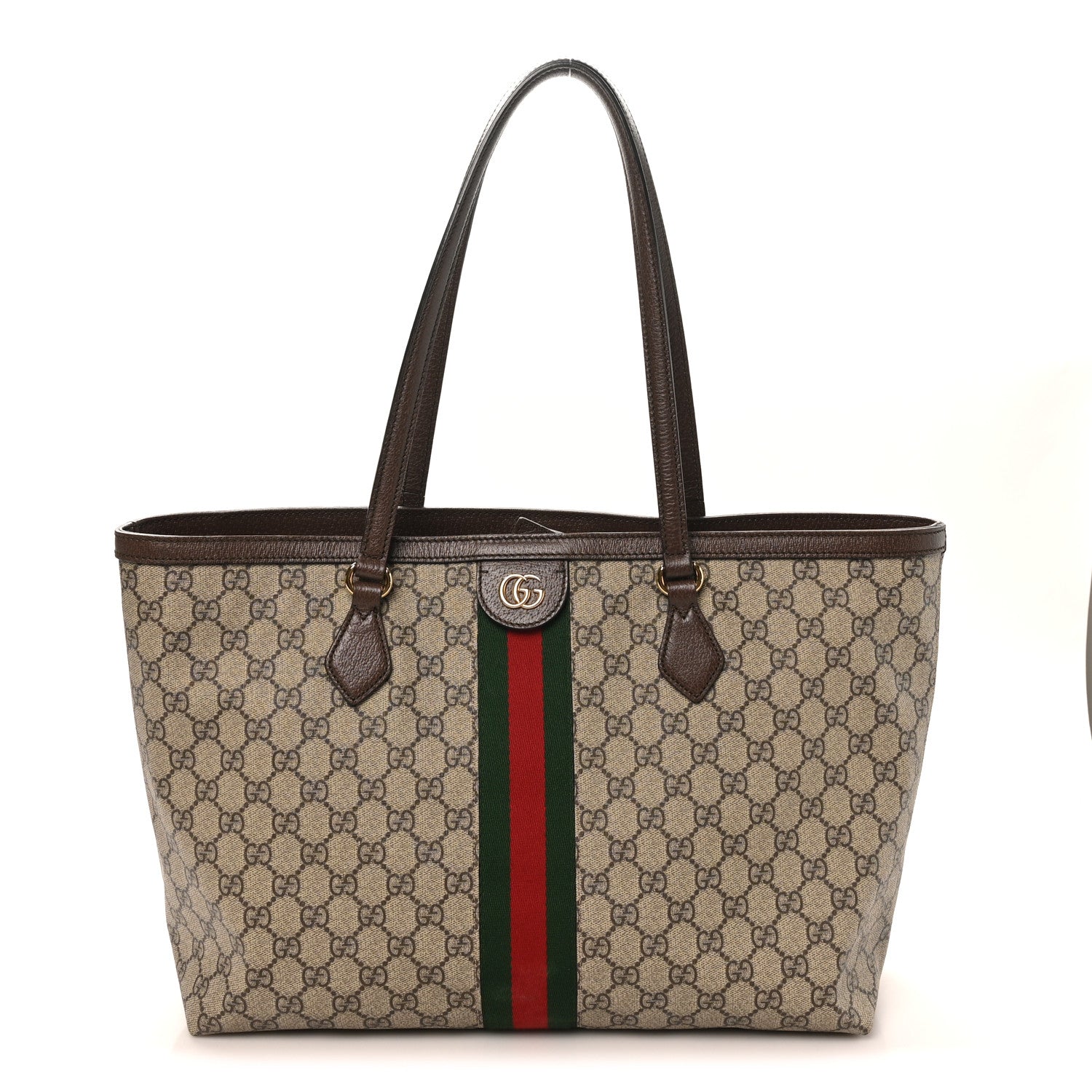 Gucci GG Supreme Monogram Medium Ophidia Shopping Tote Brown 1 of 10