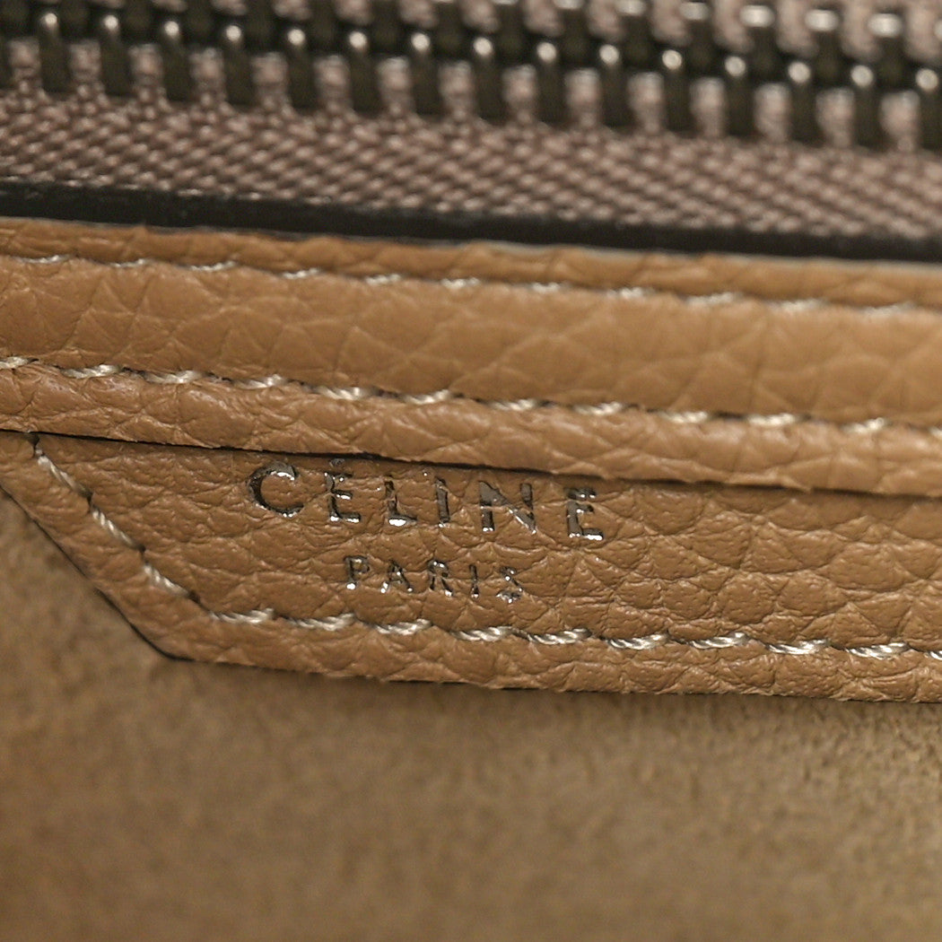 Celine Drummed Calfskin Micro Luggage Dune 6 of 11