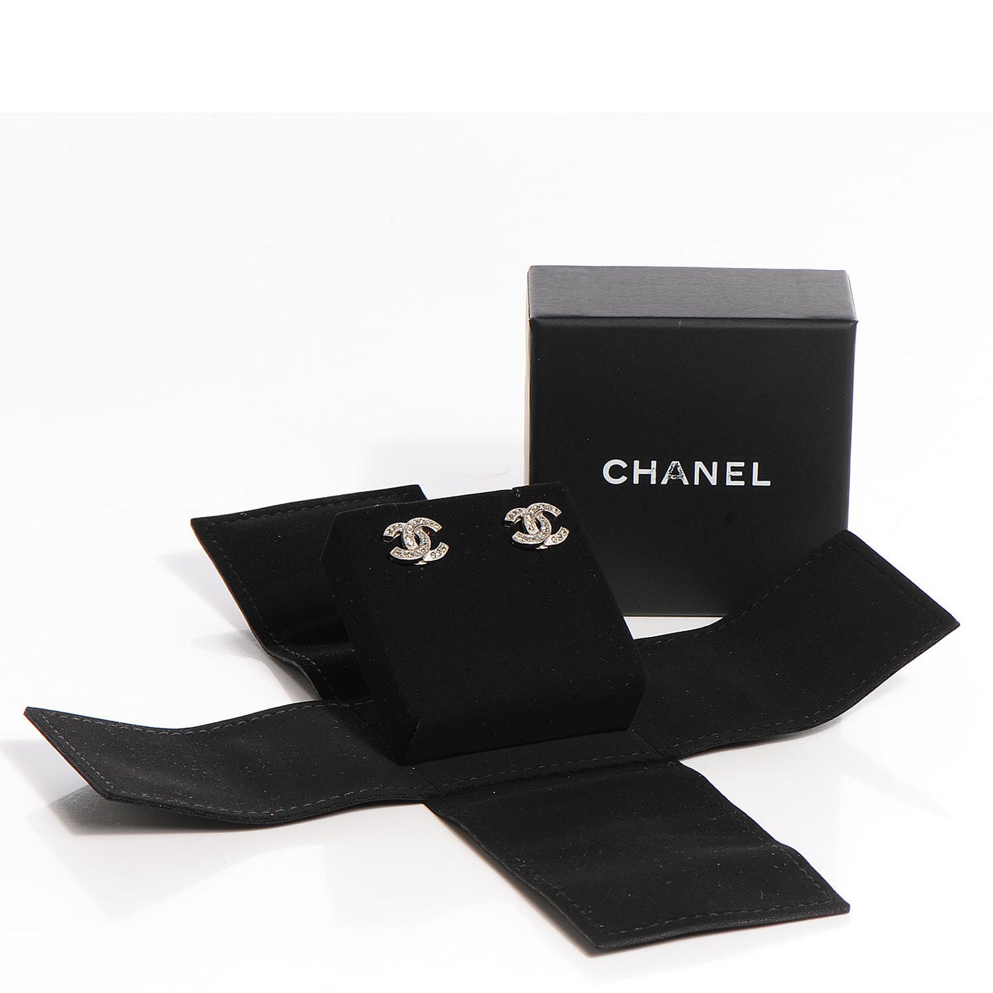 Crystal CC Earrings Silver