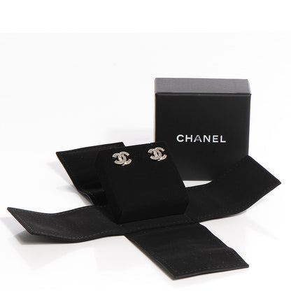 Chanel Crystal CC Earrings Silver 6 of 6