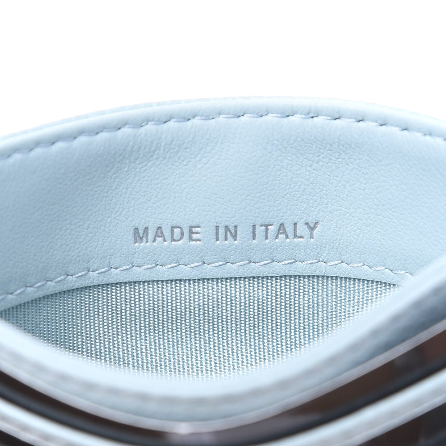 Caviar Chevron Quilted Boy Card Holder Light Blue