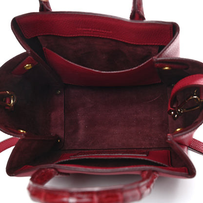 Nancy Gonzalez Calfskin Crocodile Mini Cristie Satchel Dark Pink 6 of 12