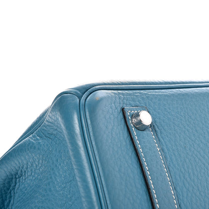 Hermes Taurillon Clemence Birkin 35 Blue Jean 33 of 33