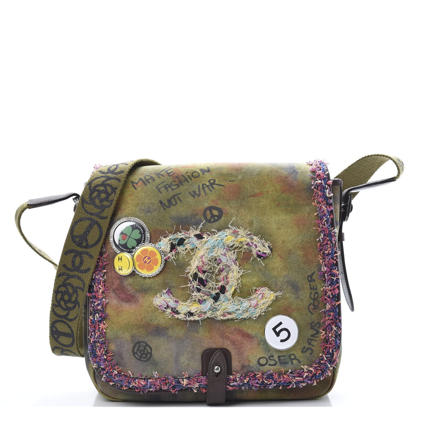 Chanel Washed Toile Graffiti On The Pavements Messenger Khaki Multicolor 1 of 10