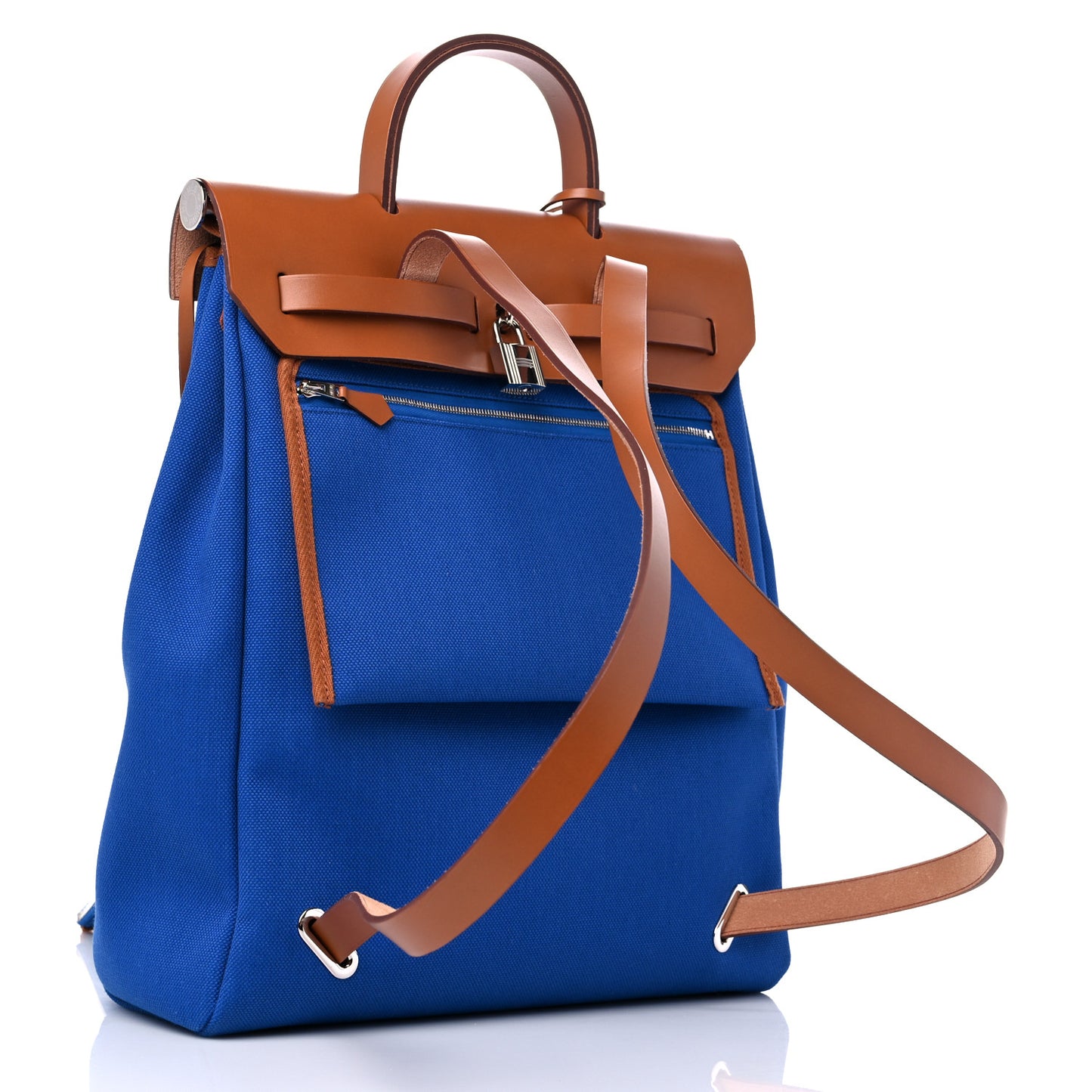 Military Toile Vache Hunter Herbag a Dos Zip Retourne Backpack Bleu France Fauve