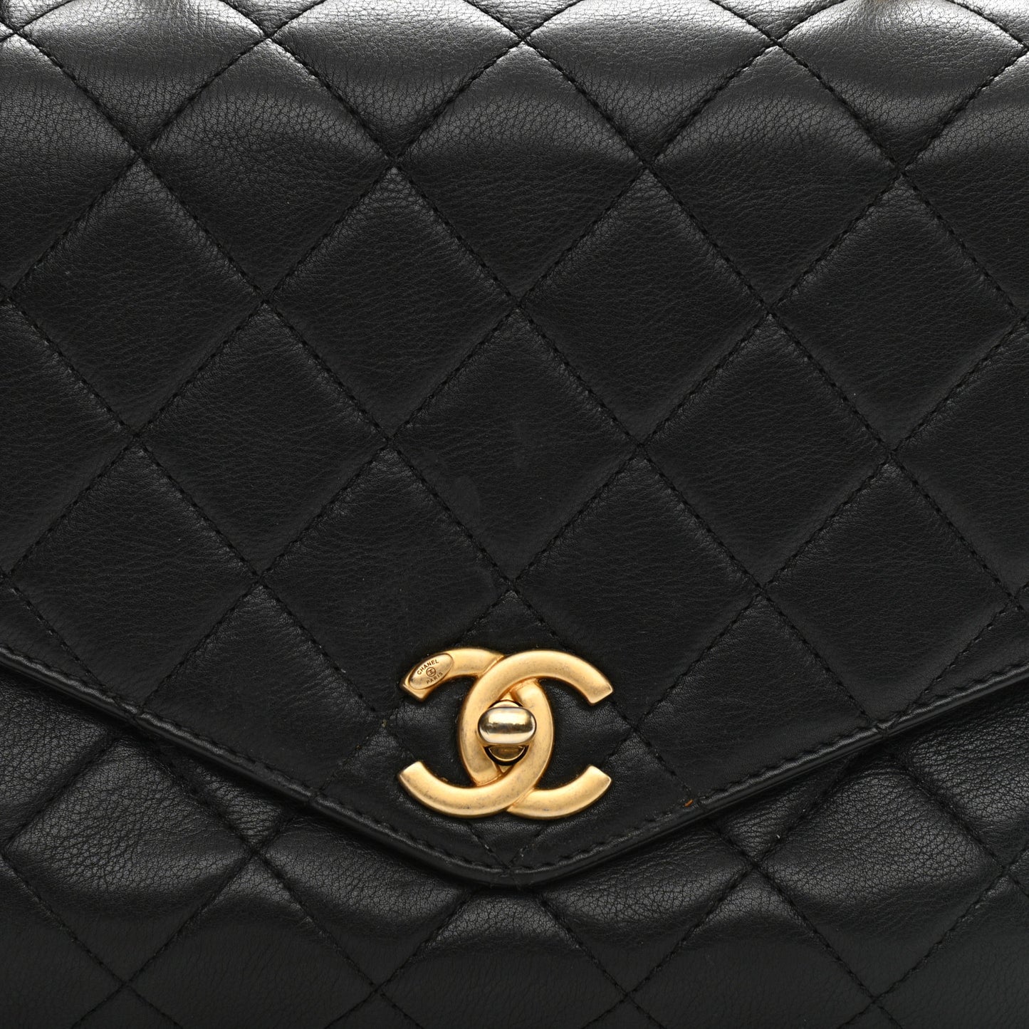 Calfskin Quilted Small Gold Top Handle Flap Black