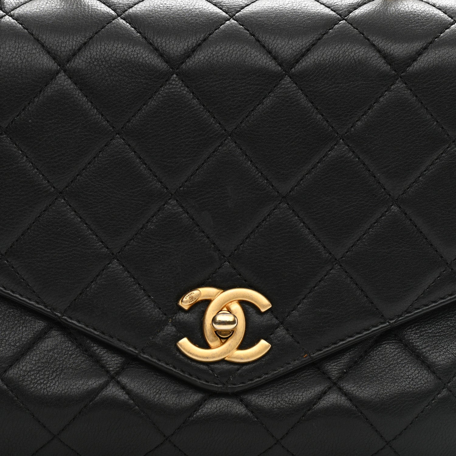 Chanel Calfskin Quilted Small Gold Top Handle Flap Black 8 of 9