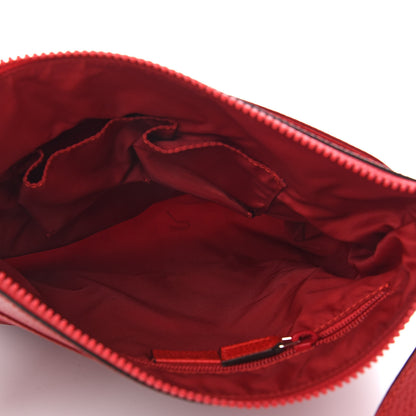 Gucci Nylon Monogram Dollar Calfskin Flat Messenger Bag Vibrant Red 5 of 11