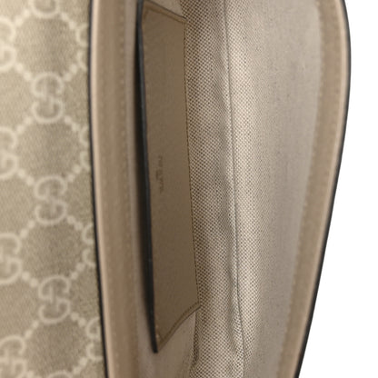 Gucci GG Supreme Monogram Textured Dollar Calfskin Web Mini Ophidia Envelope Shoulder Bag Beige Mystic White Oatmeal 5 of 11