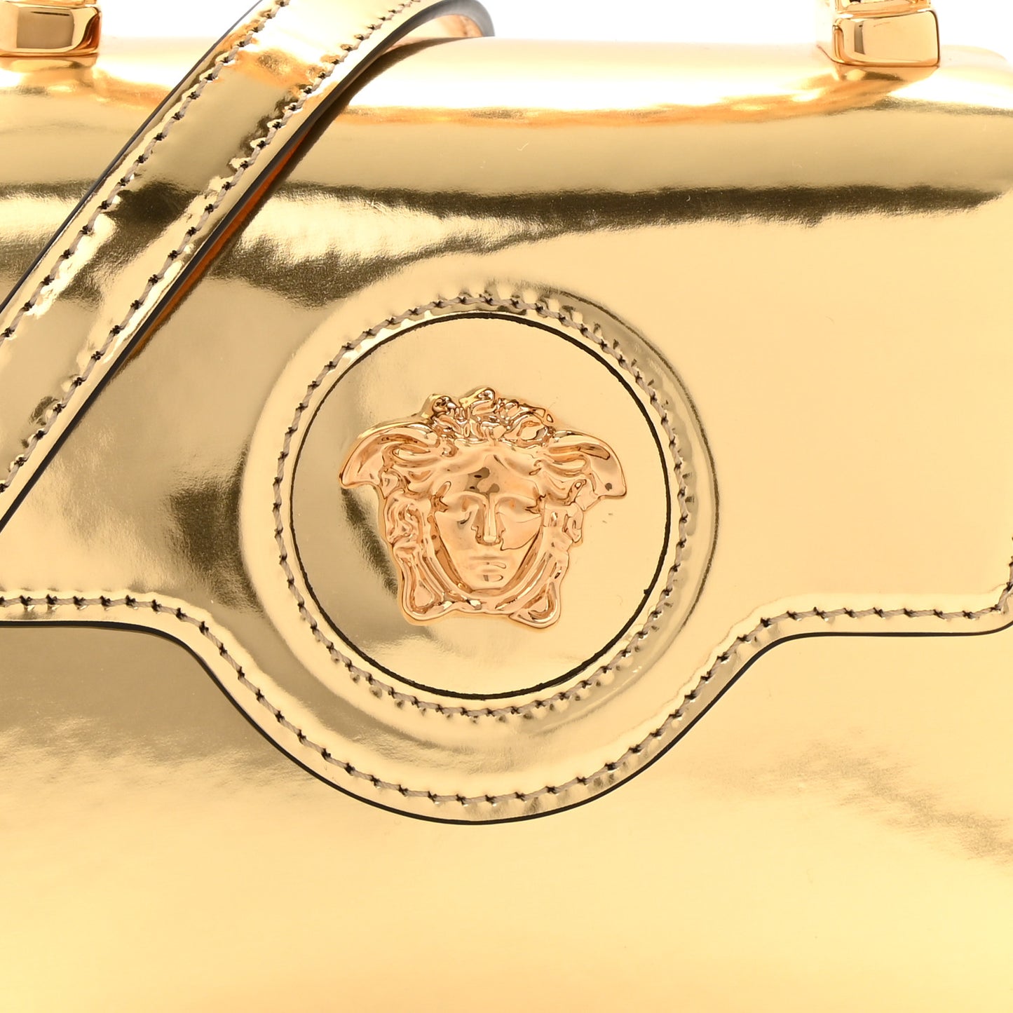 Metallic Mini La Medusa Bag Gold