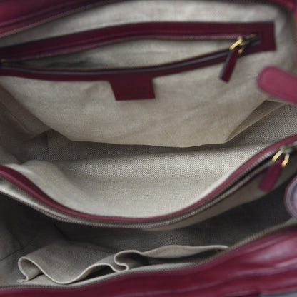 Gucci Calfskin Duilio Brogue Top Handle Bag Burgundy 6 of 22