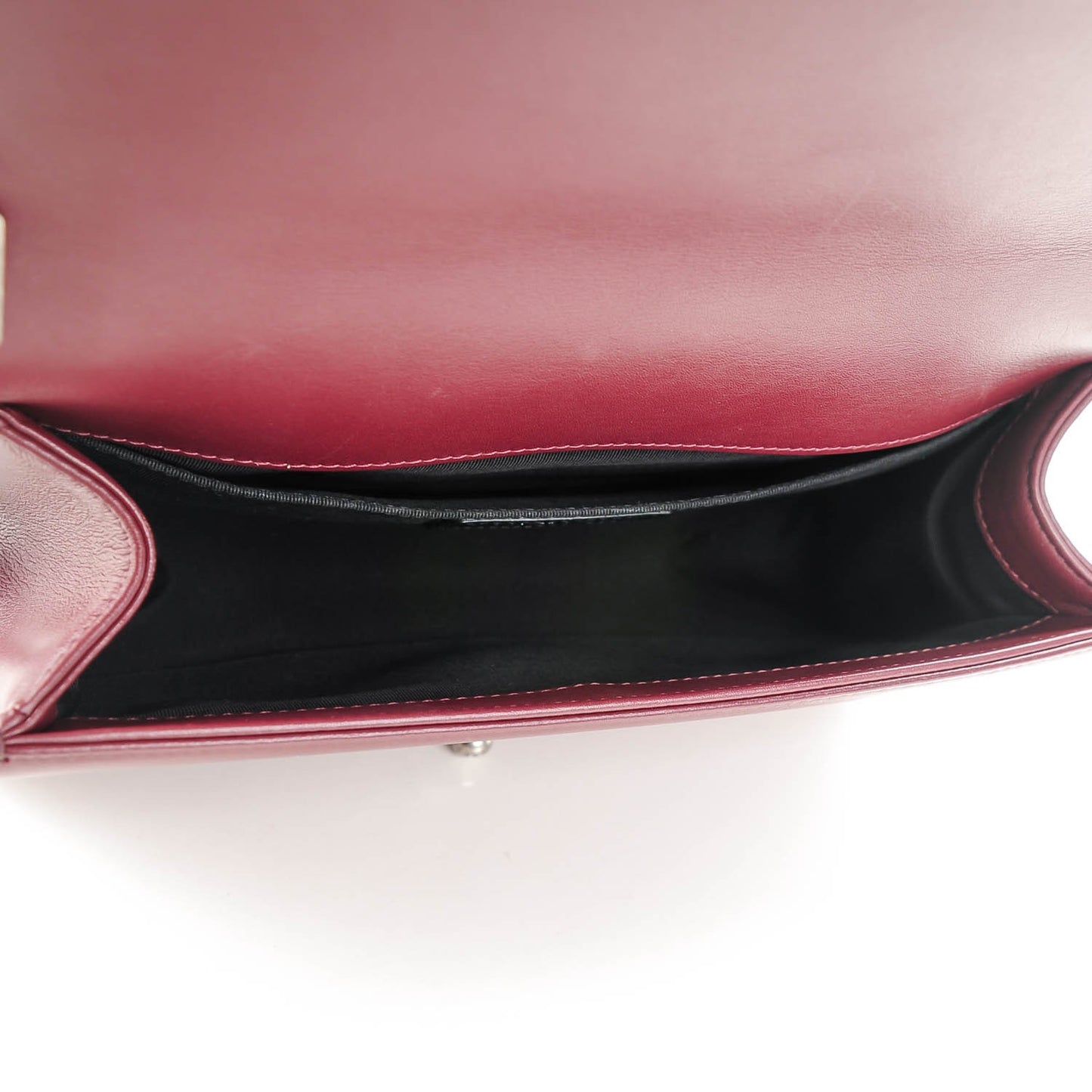Calfskin Horizontal Quilted Medium Boy Flap Burgundy