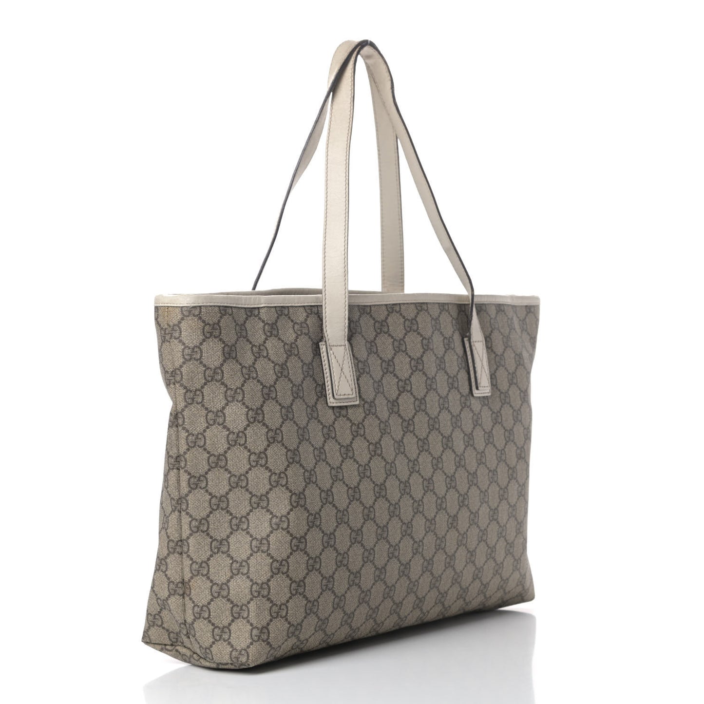 GG Supreme Monogram Medium Zippered Shopping Tote Off White