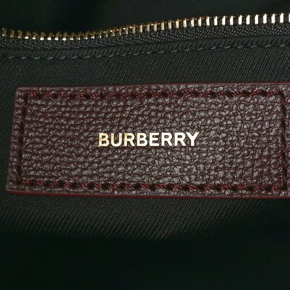 Burberry Grainy Calfskin House Check Small Banner Tote Mahogany Red 6 of 9