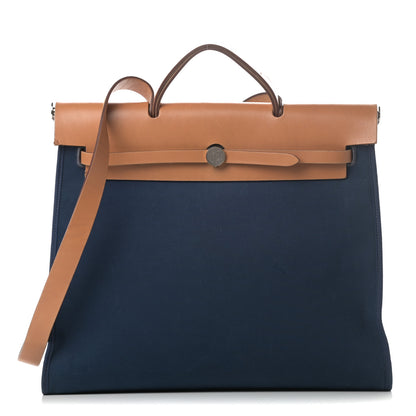 Hermes Toile Vache Hunter Herbag Zip 39 MM Bleu De Malte 1 of 13