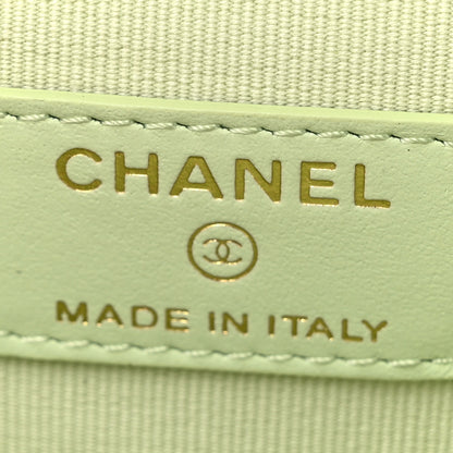 Chanel Caviar Quilted Small Handle With Care Vanity Case With Chain Light Green 11 of 19