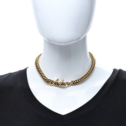 Christian Dior Metal J'Adior Logo Choker Necklace Aged Gold 2 of 4