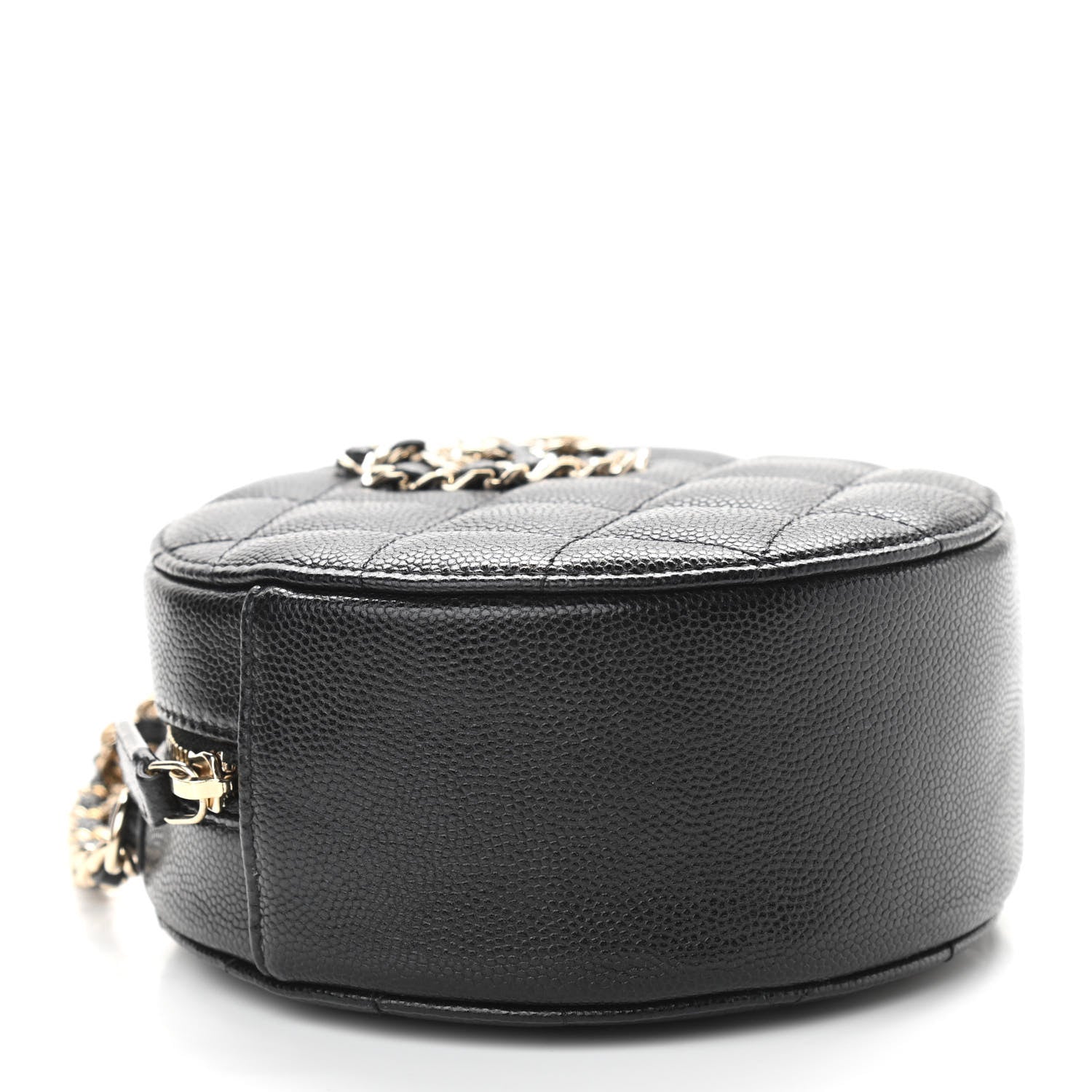 Chanel Caviar Quilted French New Wave Round Clutch With Chain Black 4 of 9