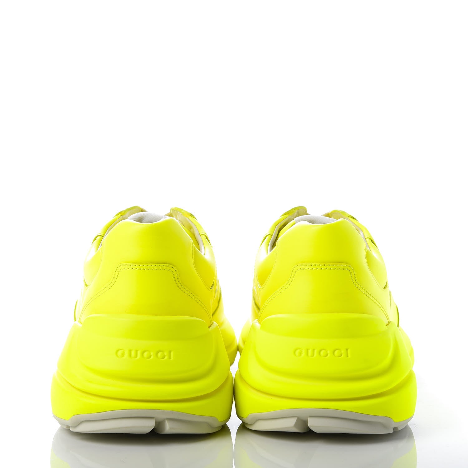 Gucci Calfskin Mens Rhyton Sneakers 10.5 Yellow Fluo 6 of 9