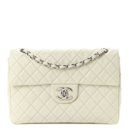 Chanel Caviar Quilted Maxi Single Flap White 1 of 8