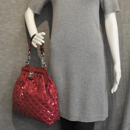 Marc Jacobs Suede Sequin Bubble Quilted Shopper Tote Red 2 of 12