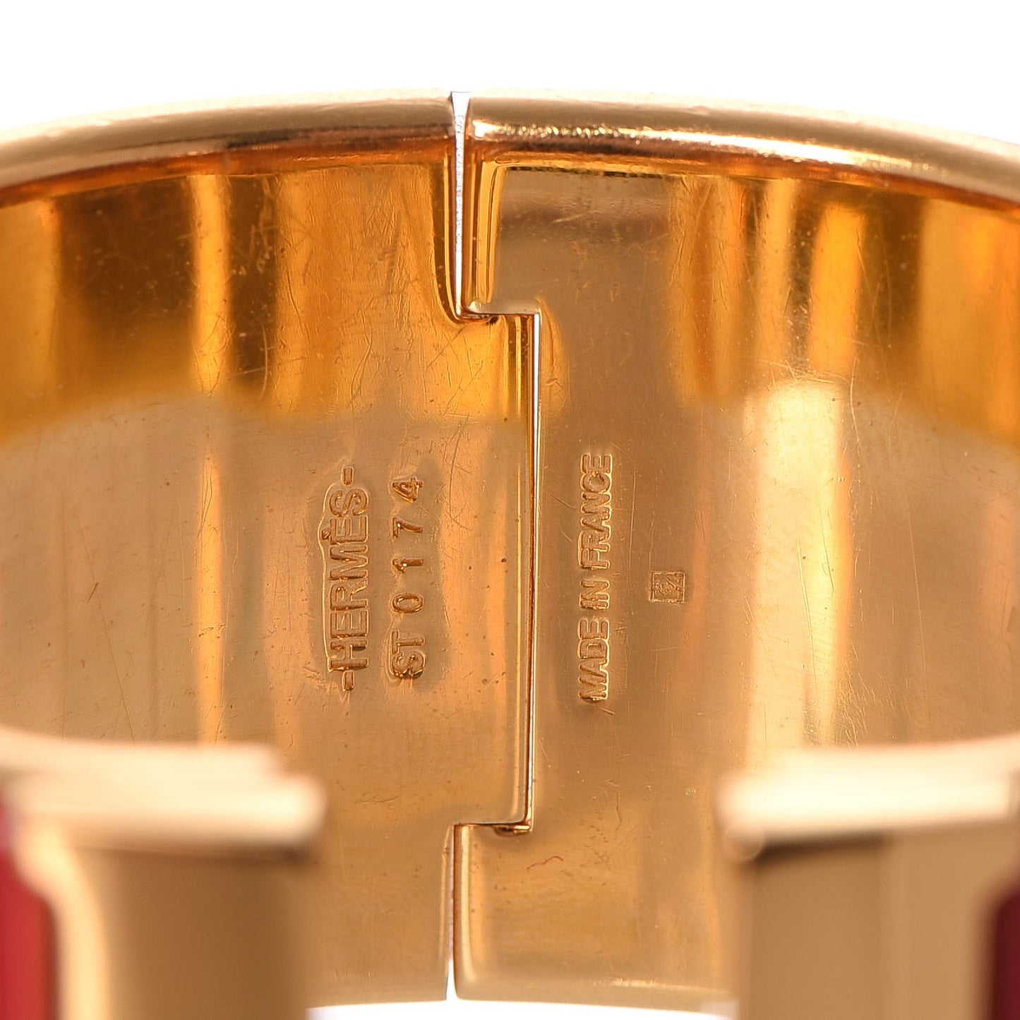 Enamel Clic Clac H Extra Wide Bracelet PM Red