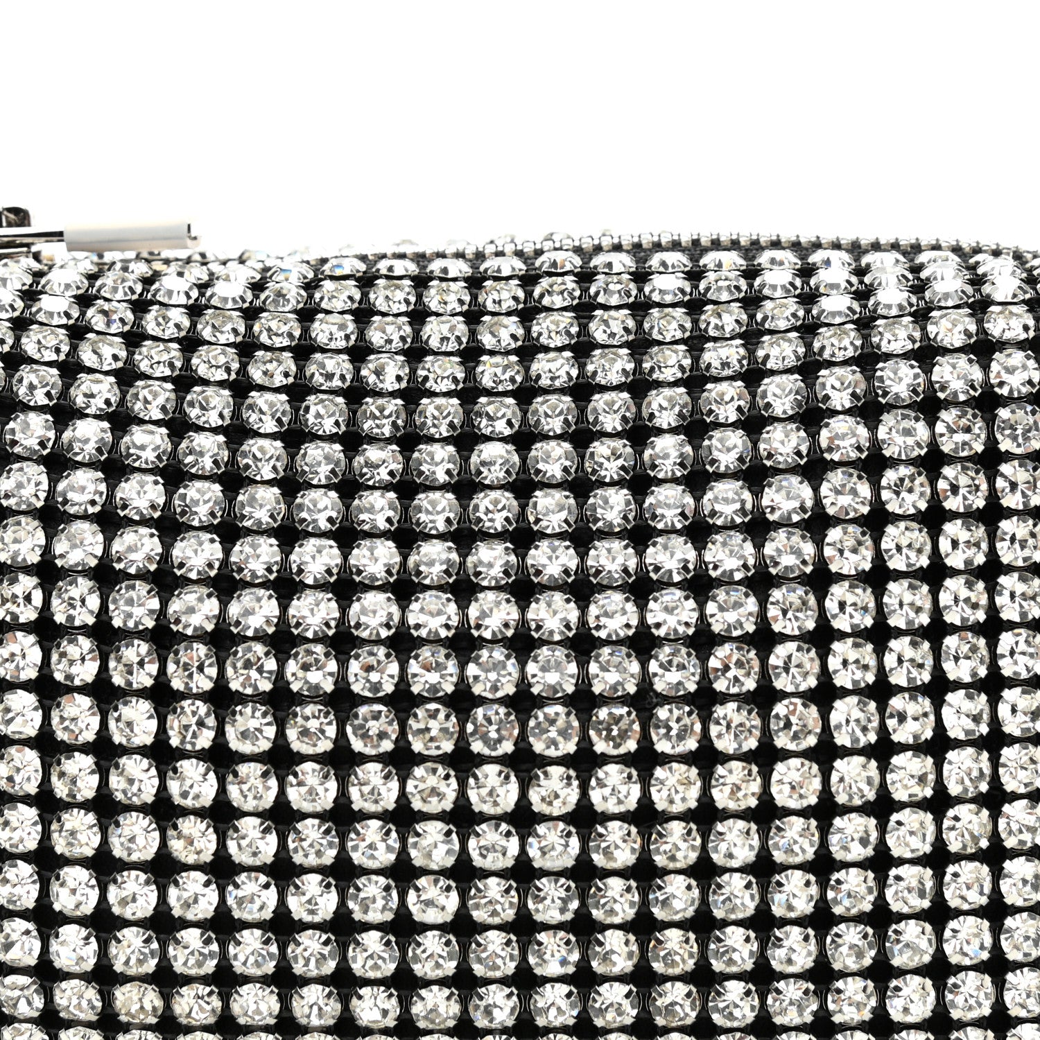 Alexander Wang Mesh Crystal Rhinestone Mini Heiress Pouch Black Silver 8 of 10