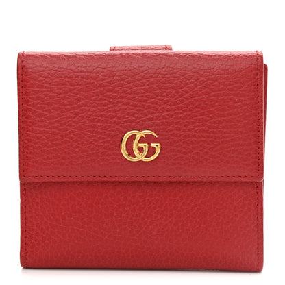 Gucci Dollar Calfskin Double G French Flap Wallet Hibiscus Red 1 of 7