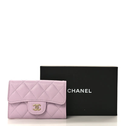 Chanel Caviar Quilted Flap Card Holder Wallet Light Purple 8 of 8