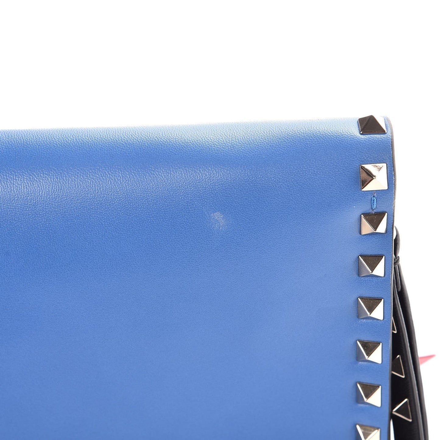 Nappa Rockstud Wristlet Clutch Light Sapphire Black