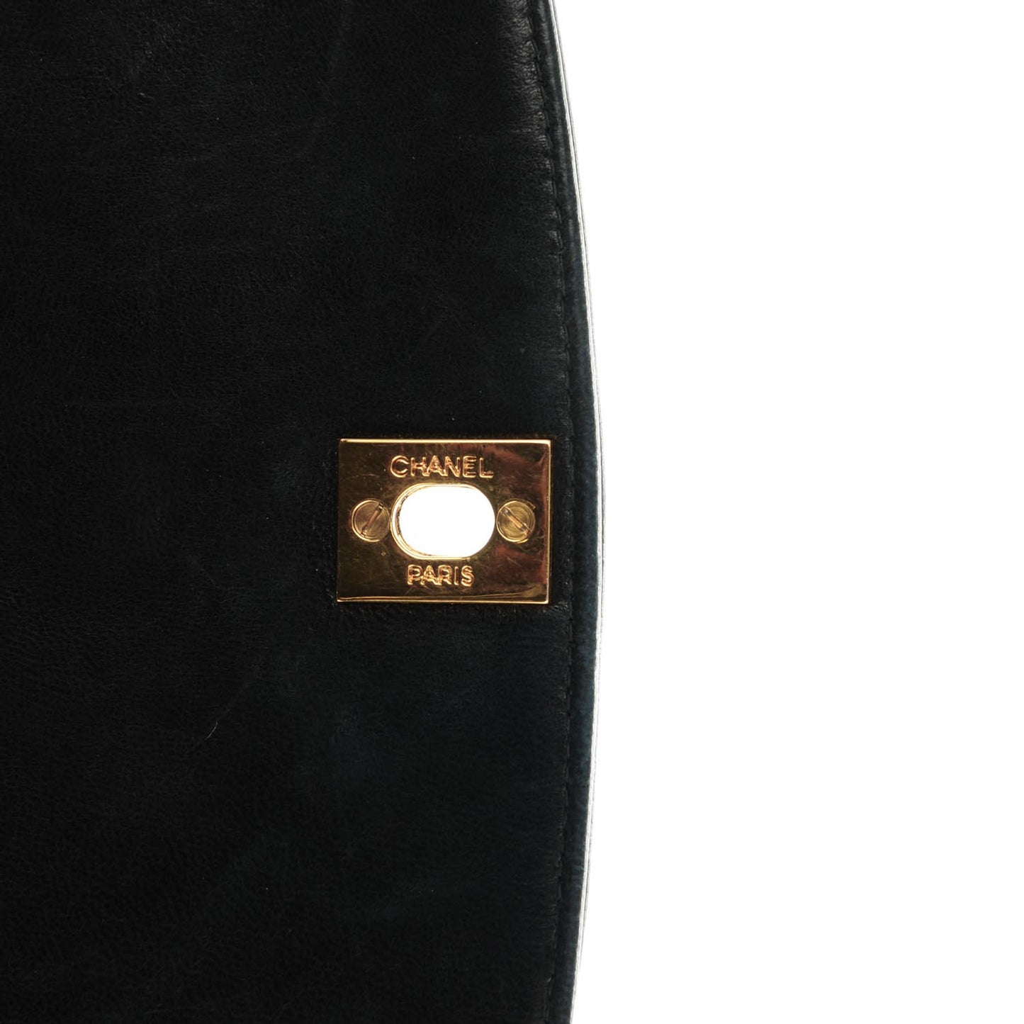 Lambskin Medium Single Flap Black