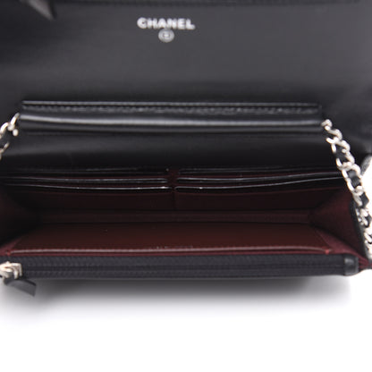 Chanel Lambskin Quilted Wallet On Chain WOC Black 5 of 13