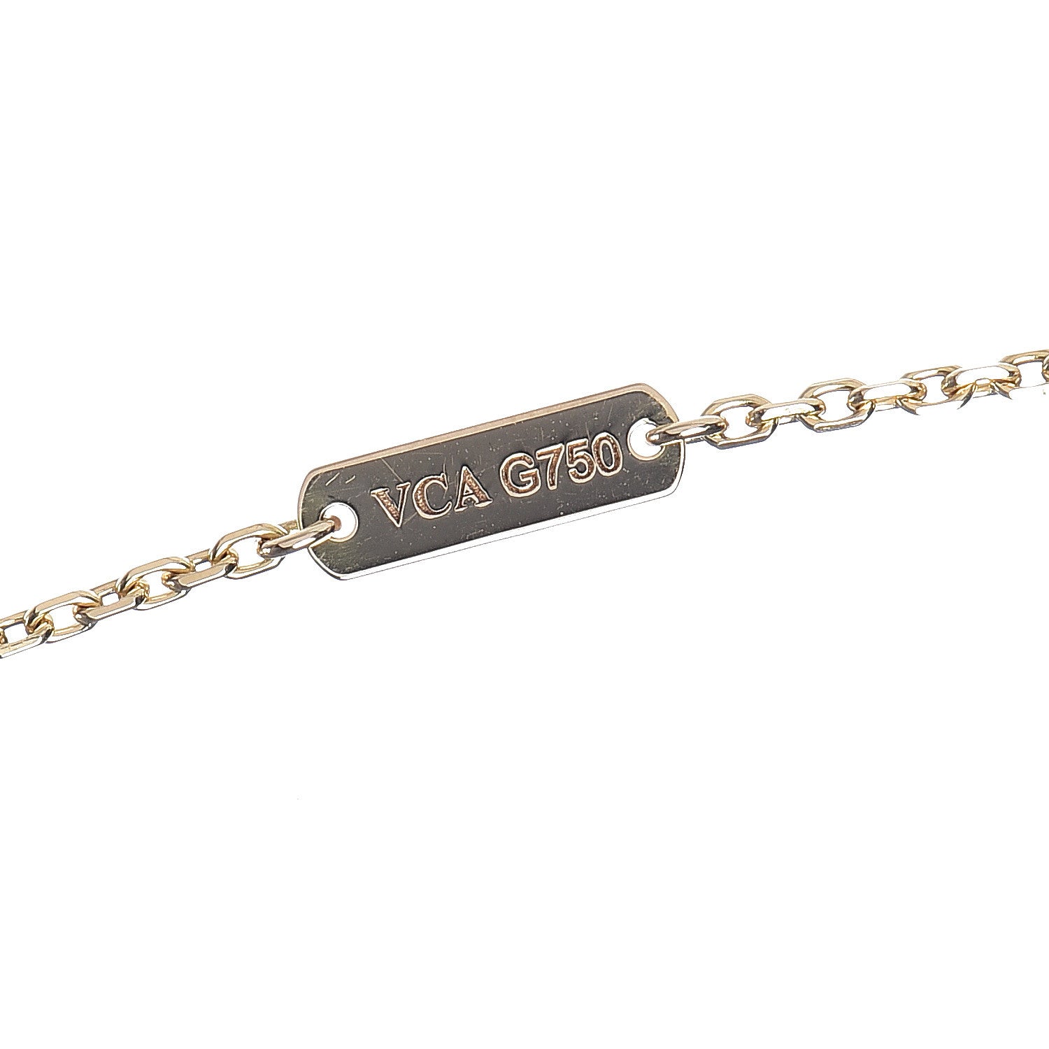 Van Cleef & Arpels 18K Yellow Gold Mother of Pearl Vintage Alhambra Pendant Necklace 5 of 8