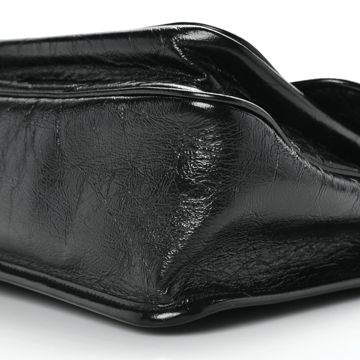 Crinkled Calfskin Matelasse Monogram Medium Niki Chain Satchel Black