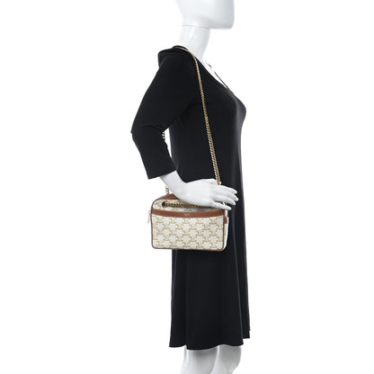 Celine Calfskin Triomphe Canvas Small Patapans White 2 of 10