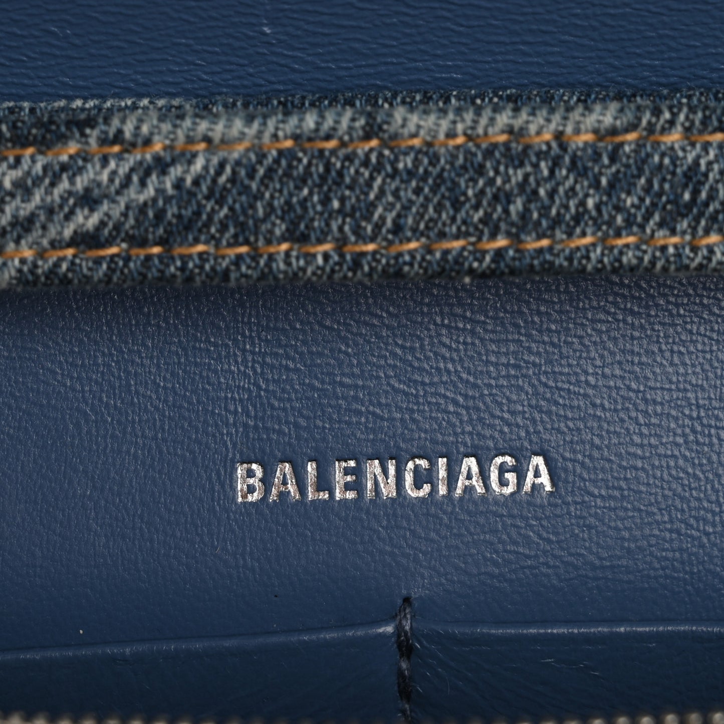 Denim BB Monogram Hourglass Chain Bag Blue