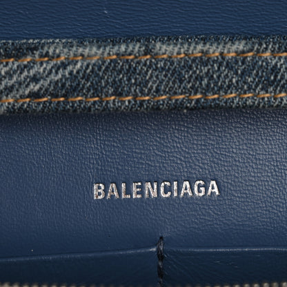 Balenciaga Denim BB Monogram Hourglass Chain Bag Blue 6 of 13