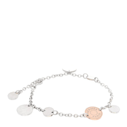 Hermes Sterling Silver 18K Rose Gold Confettis Bracelet ST 1 of 4