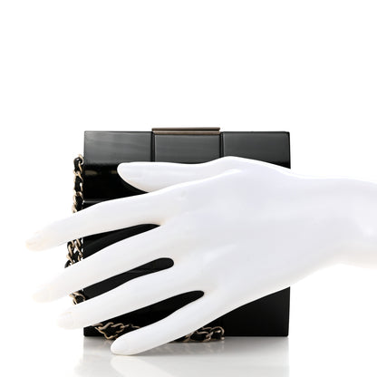 Chanel Plexiglass Minaudiere Wristlet Clutch Black 2 of 10