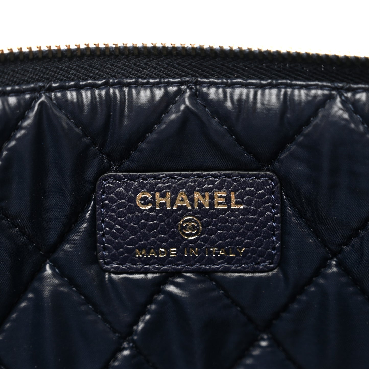 Caviar Quilted Medium Cosmetic Case Navy