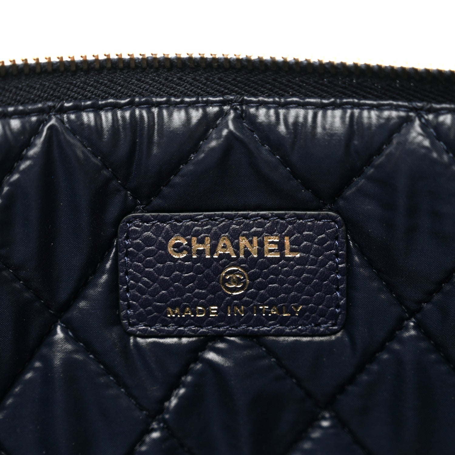 Chanel Caviar Quilted Medium Cosmetic Case Navy 6 of 7