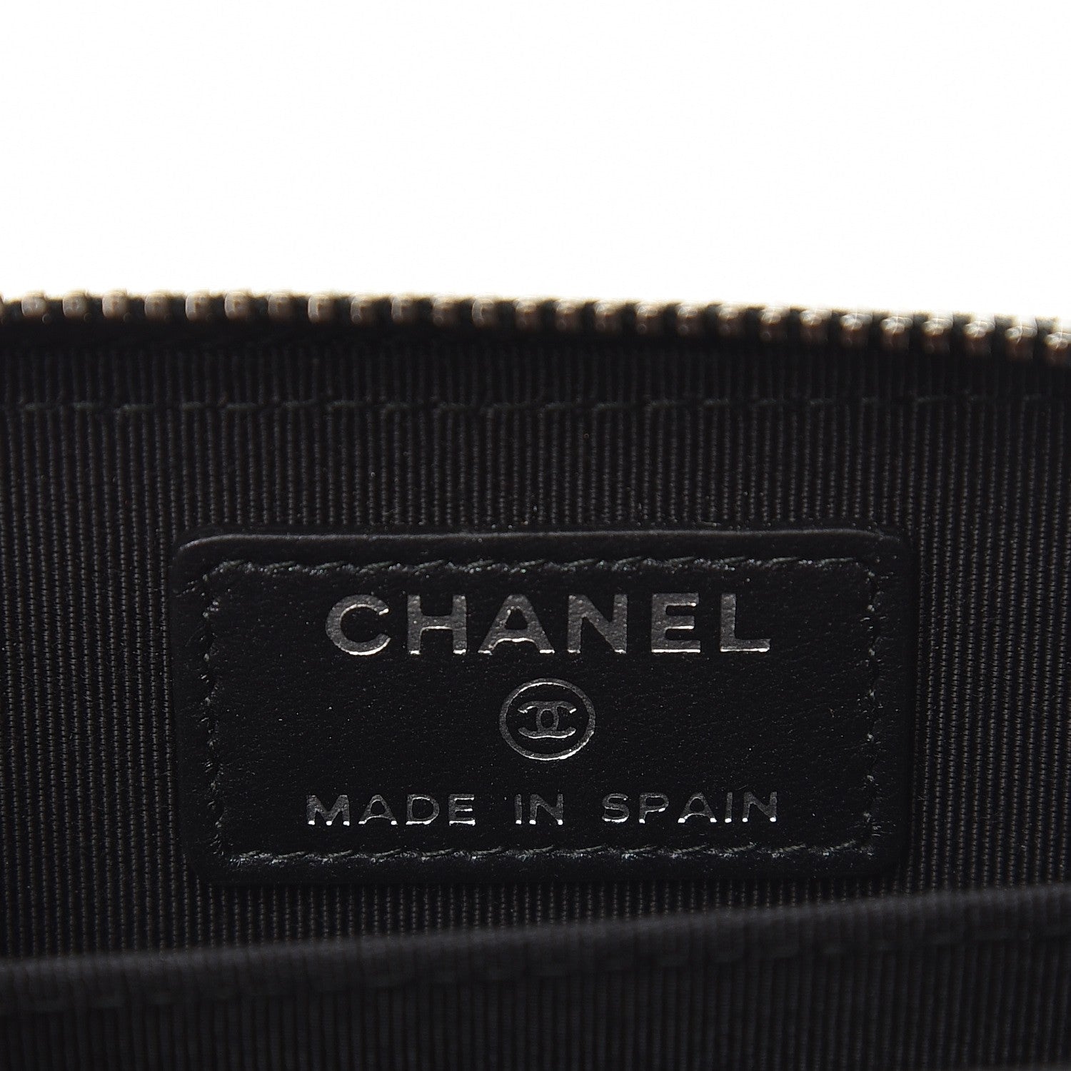 Chanel Iridescent Caviar Chevron Quilted Zip Around Coin Purse Black 6 of 8