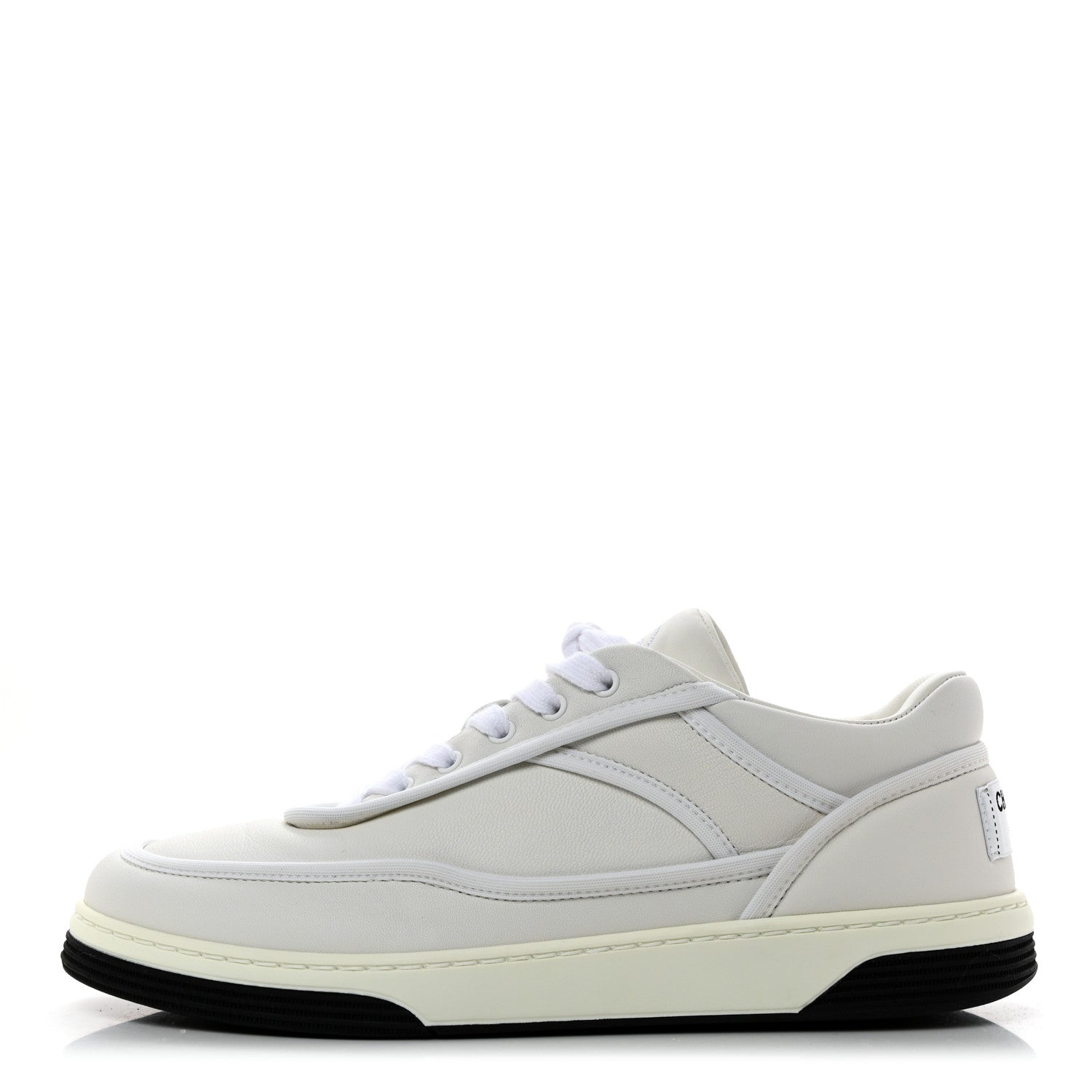 Chanel Fabric Womens Logo Sneakers 36.5 White 1 of 9