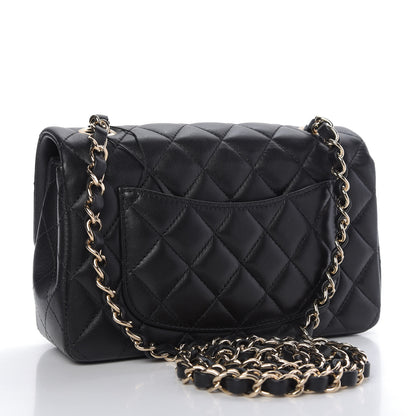 Chanel Lambskin Quilted Mini Rectangular Flap Black 3 of 10