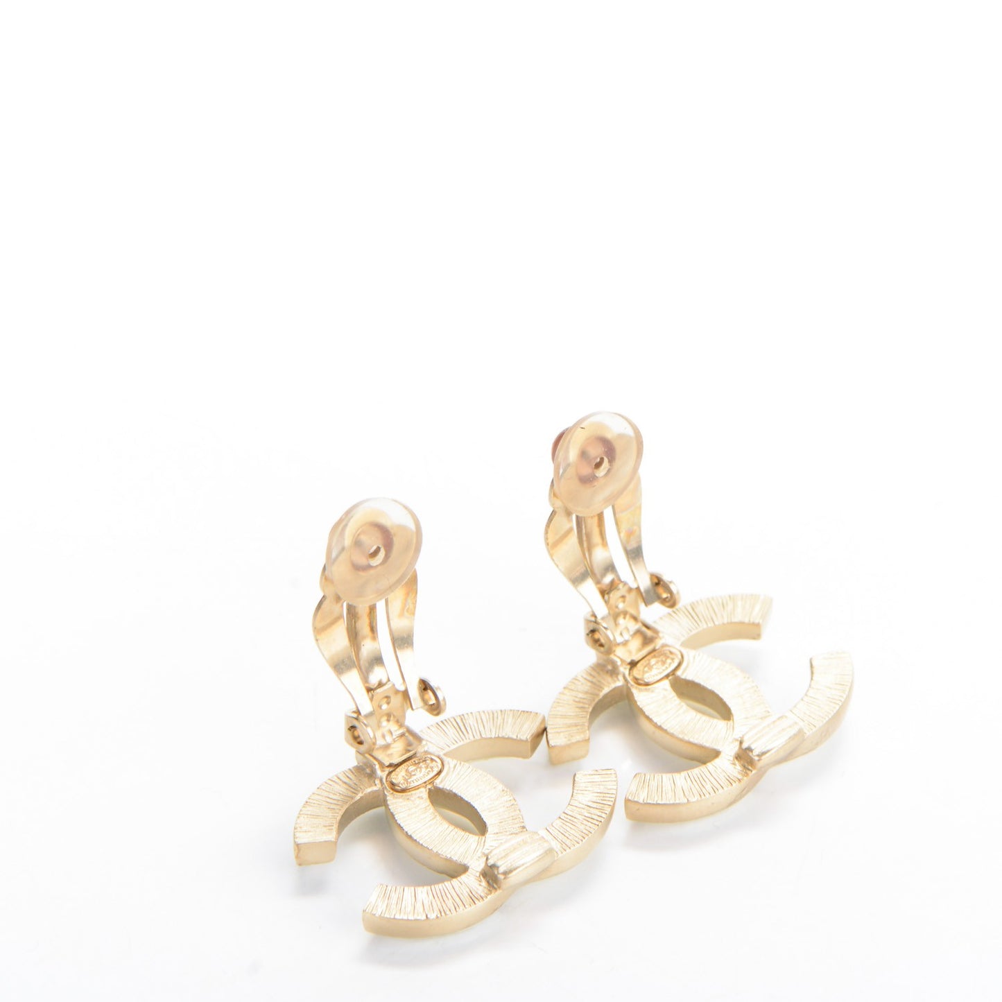 Metal CC Clip On Earrings Gold Silver