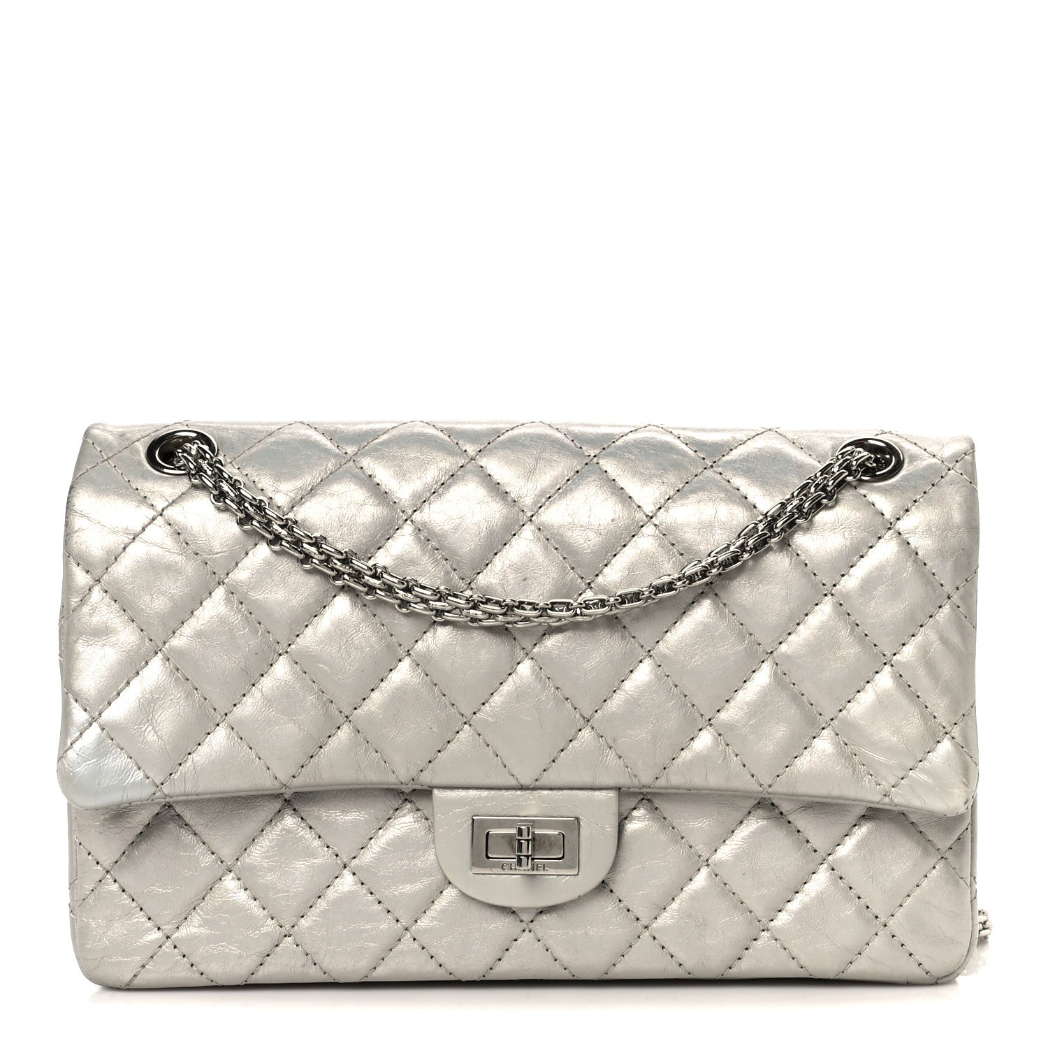 Chanel Metallic Lambskin Quilted 2.55 Reissue 226 Flap Silver 1 of 11