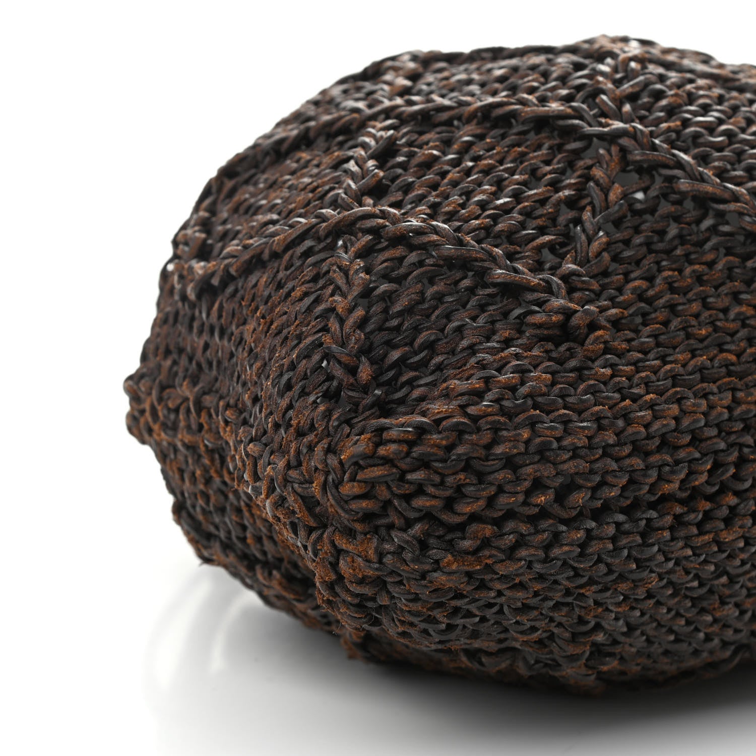 Chanel Calfskin Woven Drawstring Bag Dark Brown 8 of 9