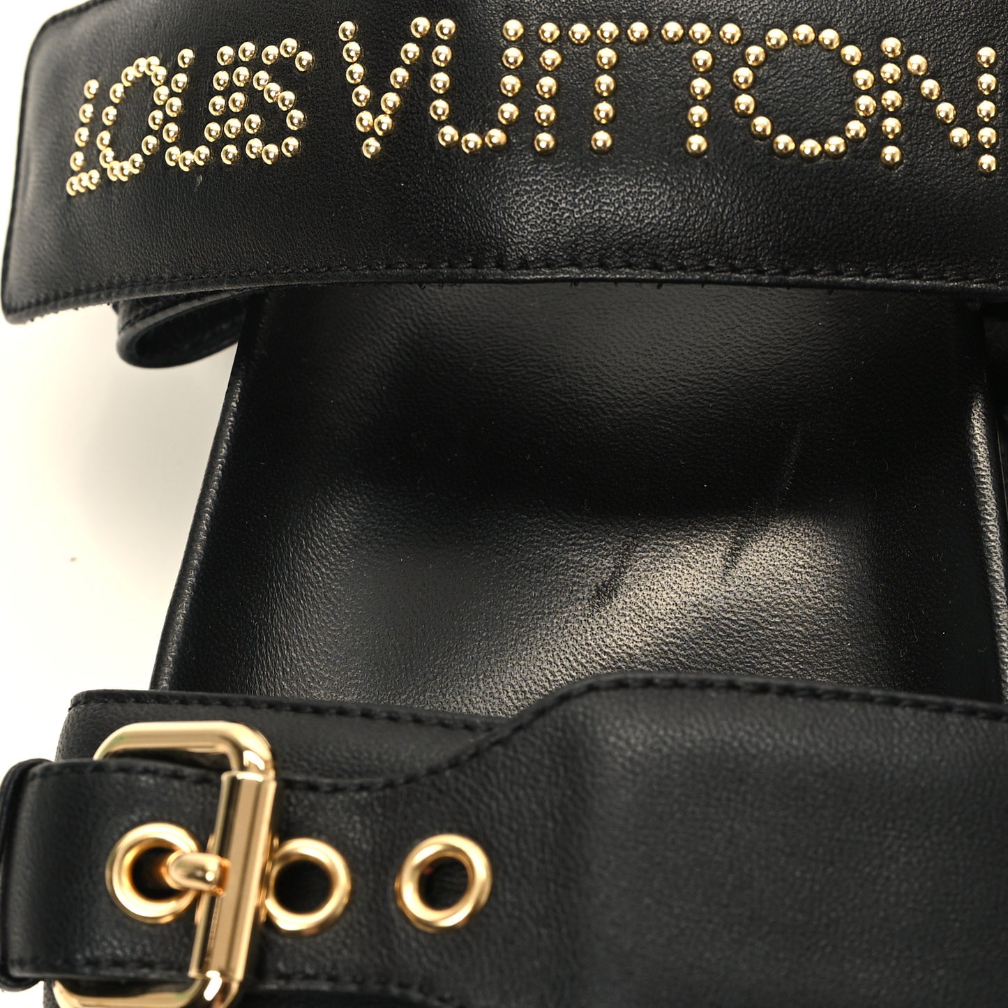 Lambskin Studded Paseo Flat Comfort Mule 38.5 Black